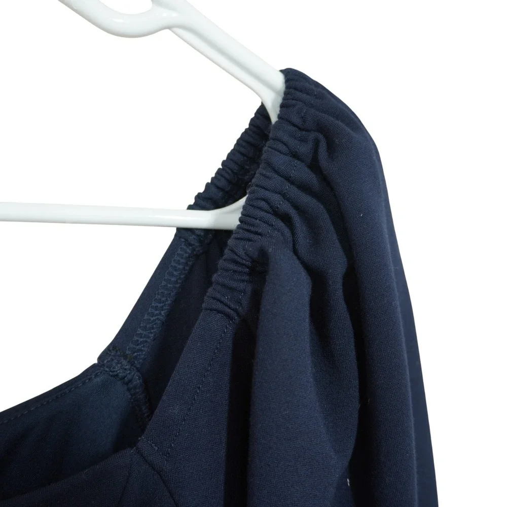 Boden Size 6 Navy Blue Square Neck Puff Shoulder Mini Dress Long Sleeve Fall